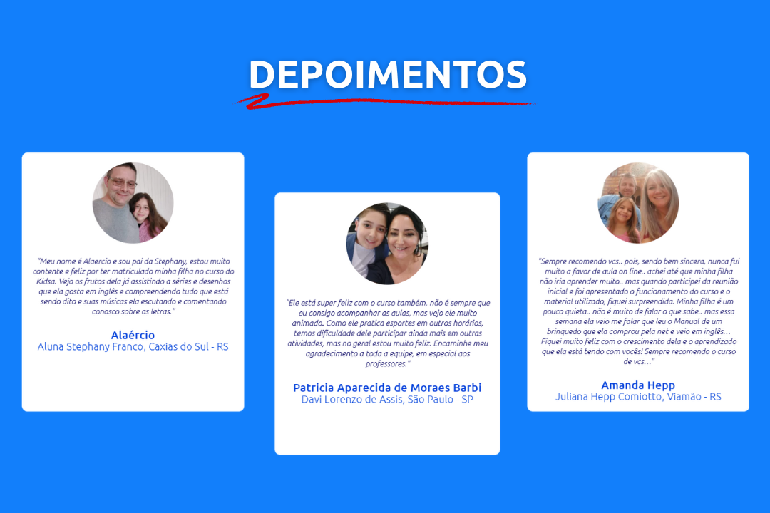 Relatos de pais com filhos matriculados no Kidsa. Foto/Reprodução: kidsa.com